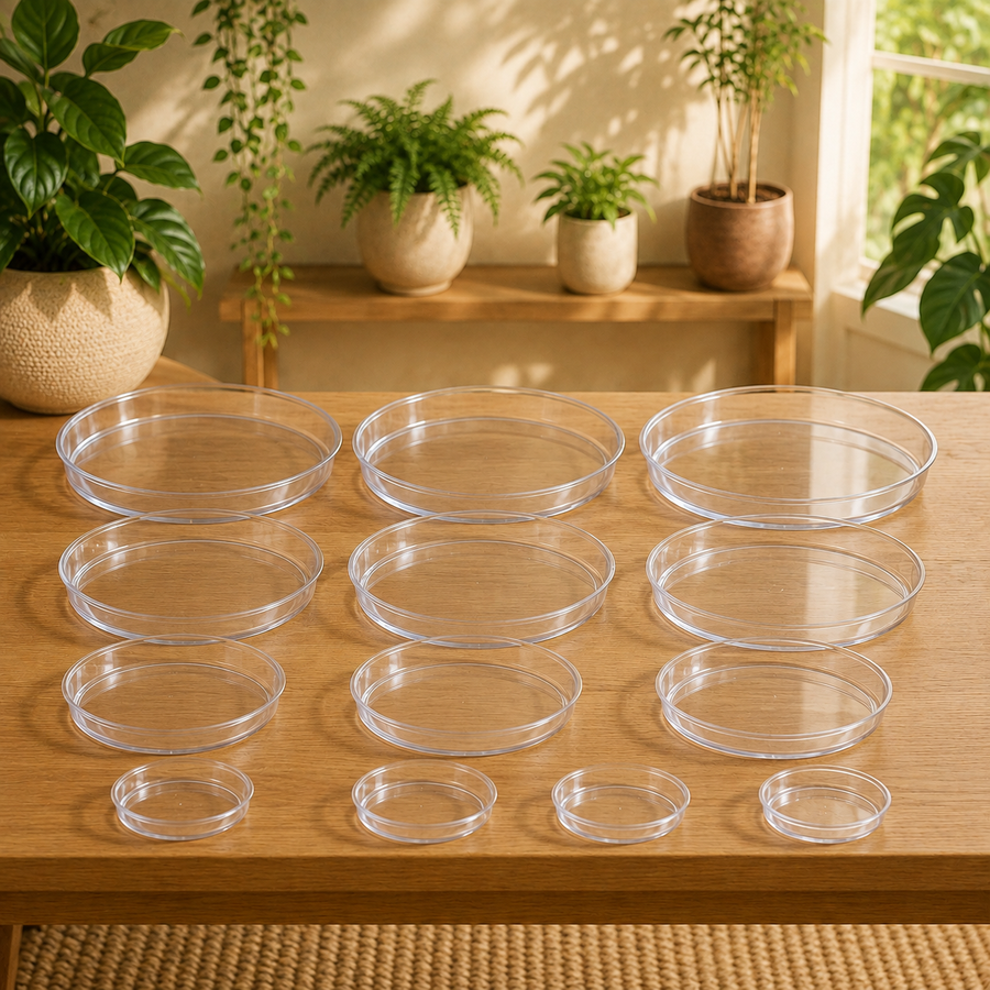 ClearCatch Plant Saucers — styled plant-room view