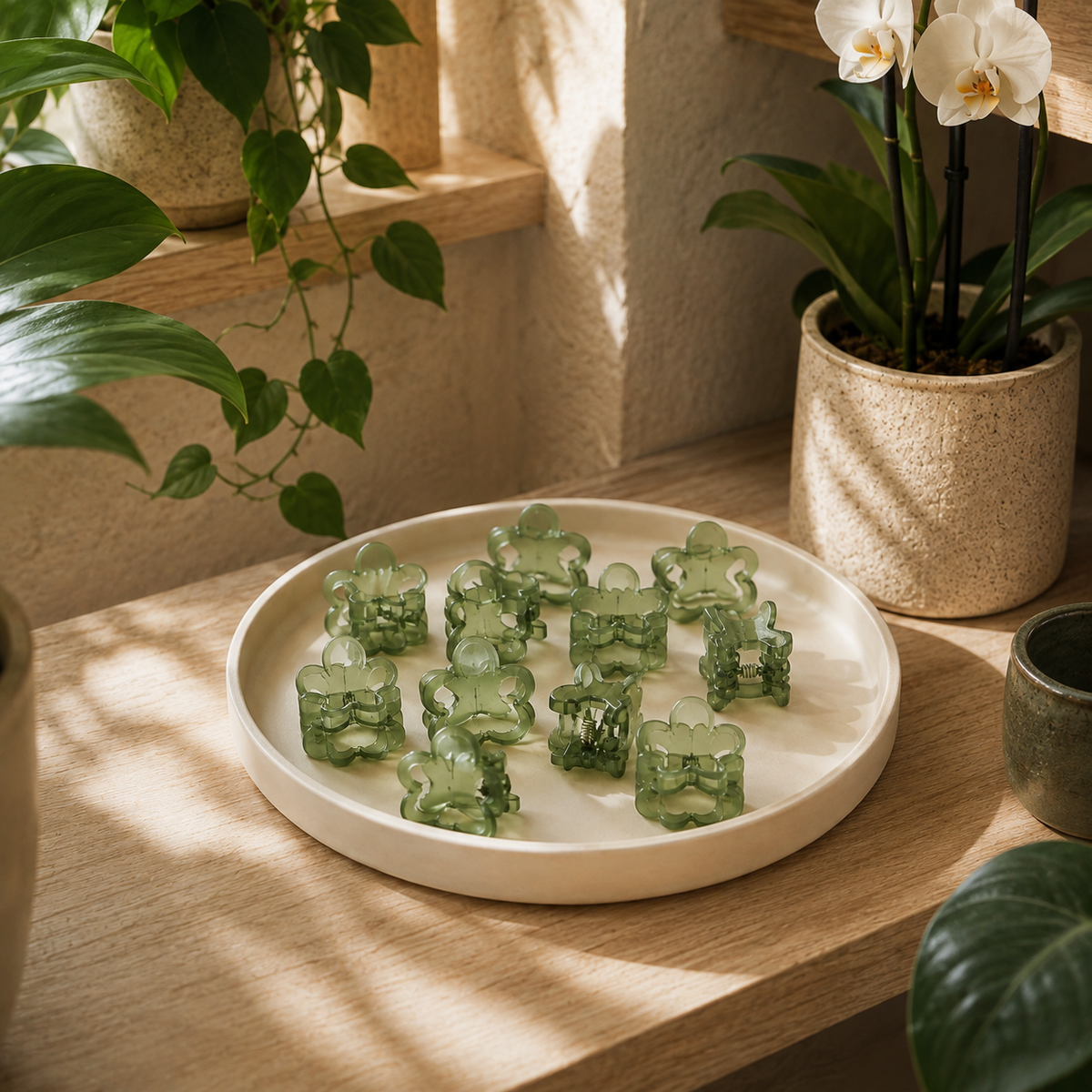 StemNest Reusable Plant Clips — styled plant-room view