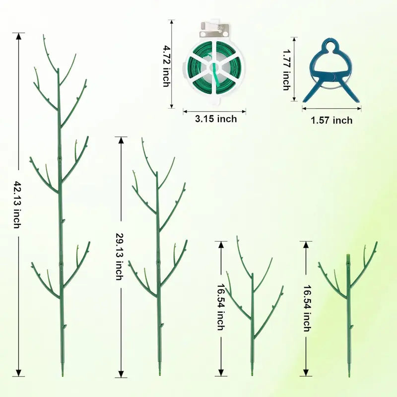 Stackable Monstera Plant Support Stakes — dimensions and included accessories