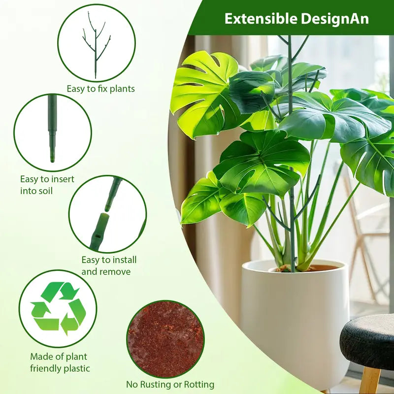 Stackable Monstera Plant Support Stakes — stackable support in use