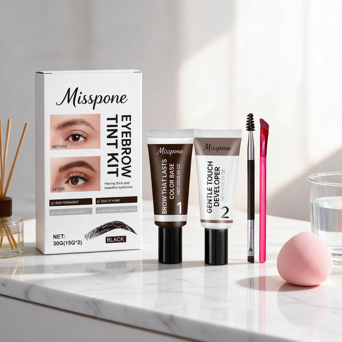 ✨ Long-Lasting Waterproof Eyebrow Tint Kit –Natural Fuller Brows In Minutes
