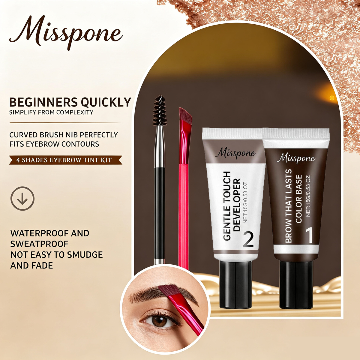✨ Long-Lasting Waterproof Eyebrow Tint Kit –Natural Fuller Brows In Minutes
