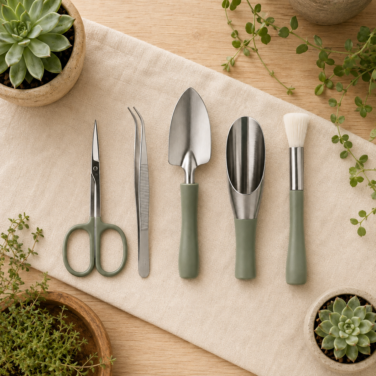 MiniTend Succulent Tool Set — included contents