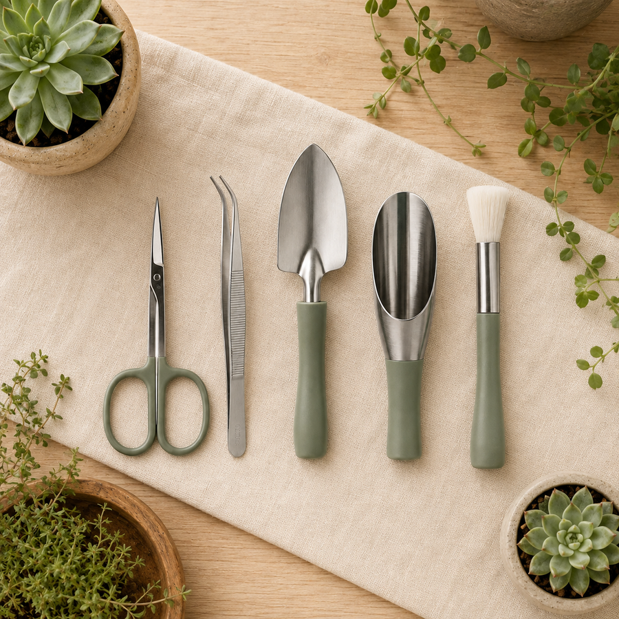 MiniTend Succulent Tool Set — included contents