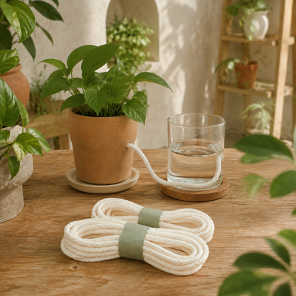 WickFlow Self-Watering Cord Set — in-use view